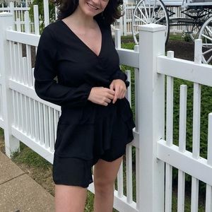 Black Long Sleeve Casual Dress